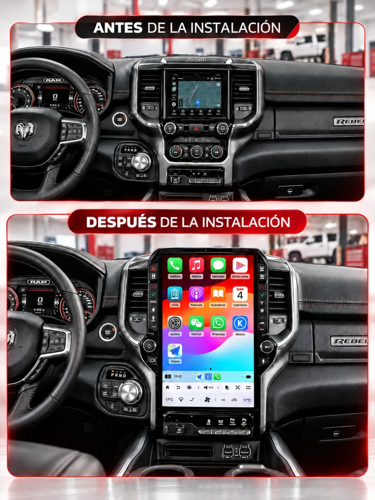 Pantalla para auto de 14.4″ pulgadas con Android para Dodge Ram 2019-2024 — foto 3